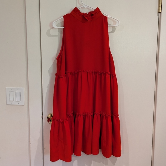 Elliatt red mock neck mini dress - Picture 1 of 5